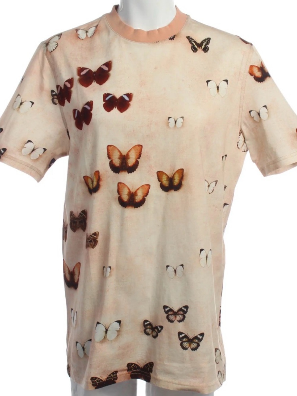 Givenchy Peach Butterfly Print Short Sleeve Tee